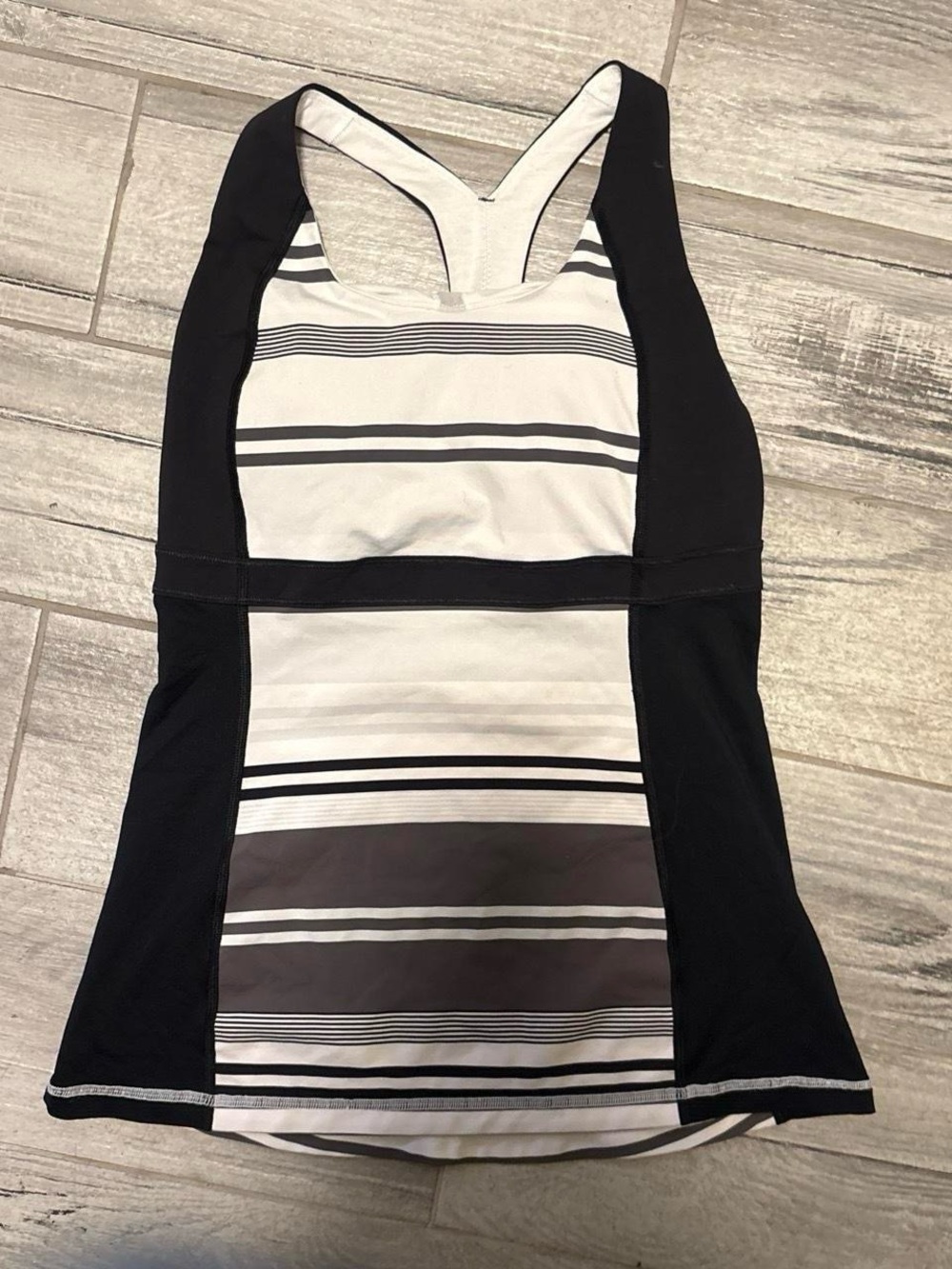 Vintage Lululemon Striped Built In Bra Tank Top Sz 4